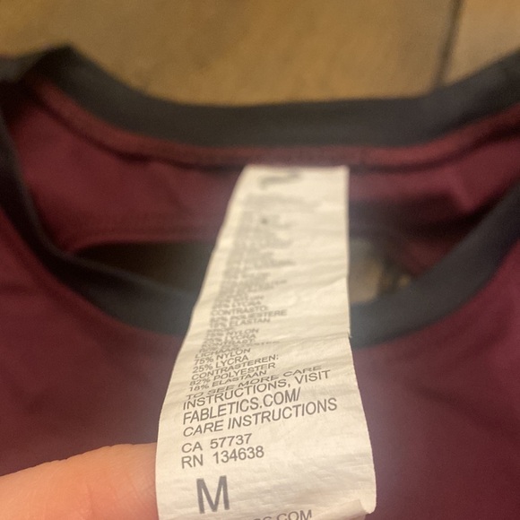 Fabletics Karleen high waist body suit slimming burgundy size M - Picture 5 of 7